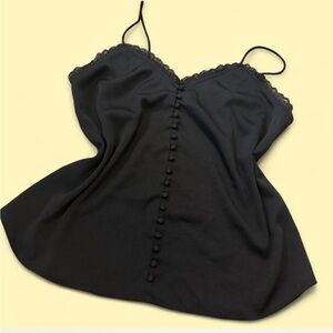Chelsea28 Black Camisole with Lace Detail